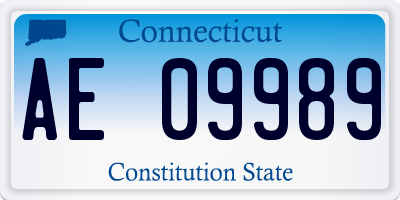 CT license plate AE09989