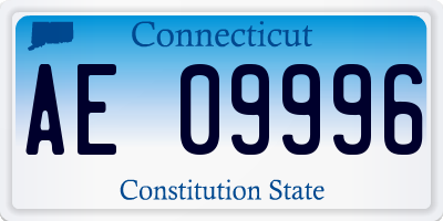 CT license plate AE09996