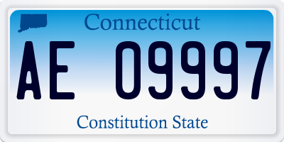 CT license plate AE09997