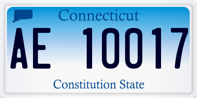 CT license plate AE10017