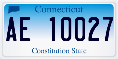 CT license plate AE10027