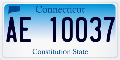 CT license plate AE10037