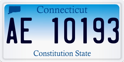 CT license plate AE10193