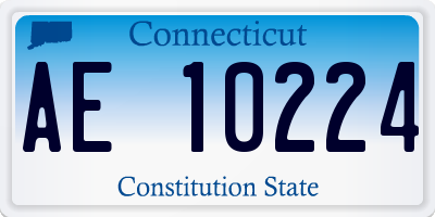 CT license plate AE10224