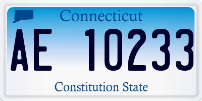 CT license plate AE10233