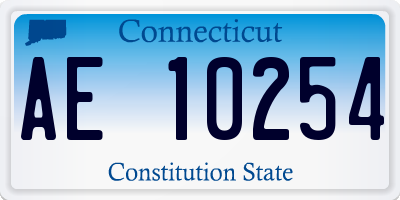 CT license plate AE10254