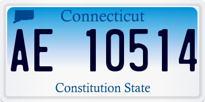 CT license plate AE10514