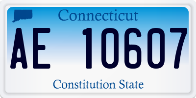 CT license plate AE10607