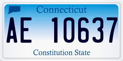 CT license plate AE10637