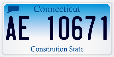 CT license plate AE10671