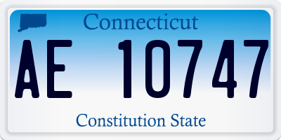 CT license plate AE10747