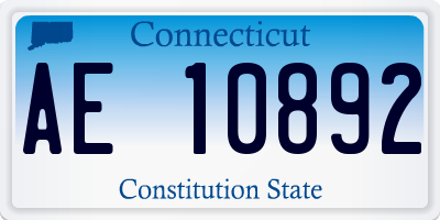 CT license plate AE10892