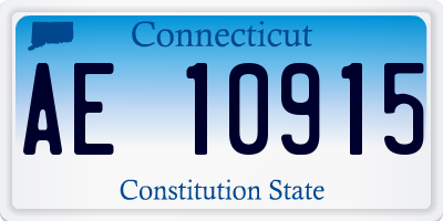 CT license plate AE10915