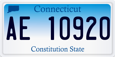 CT license plate AE10920