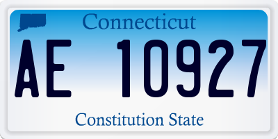 CT license plate AE10927