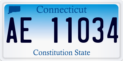 CT license plate AE11034