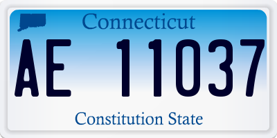 CT license plate AE11037