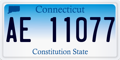 CT license plate AE11077
