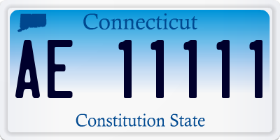CT license plate AE11111