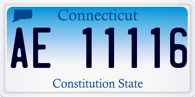 CT license plate AE11116