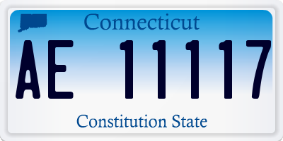 CT license plate AE11117