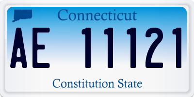 CT license plate AE11121