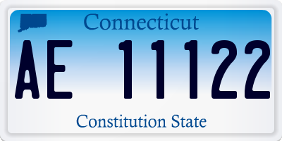 CT license plate AE11122