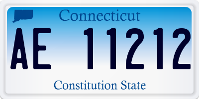 CT license plate AE11212