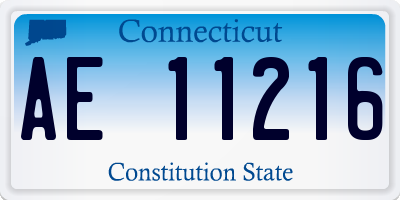 CT license plate AE11216