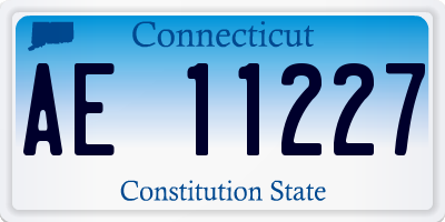 CT license plate AE11227