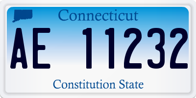 CT license plate AE11232