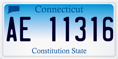 CT license plate AE11316