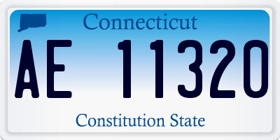 CT license plate AE11320