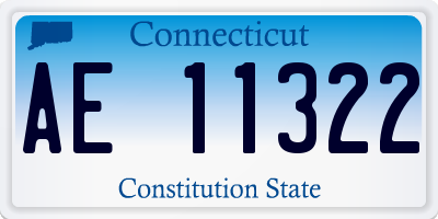 CT license plate AE11322
