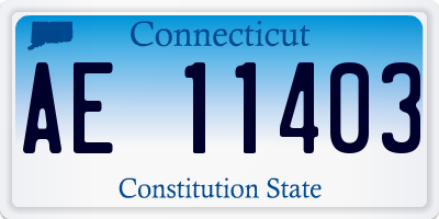 CT license plate AE11403
