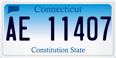 CT license plate AE11407