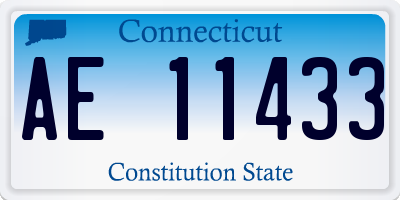 CT license plate AE11433
