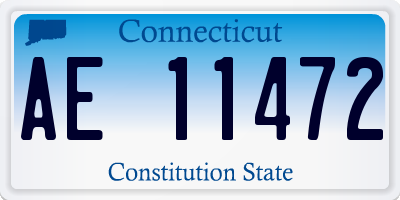 CT license plate AE11472