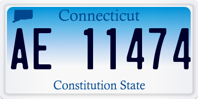 CT license plate AE11474