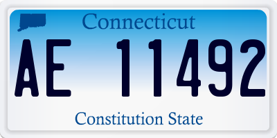 CT license plate AE11492