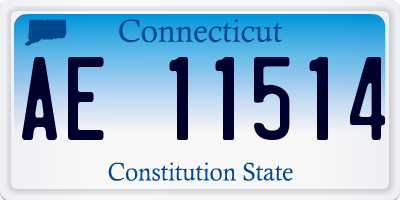 CT license plate AE11514