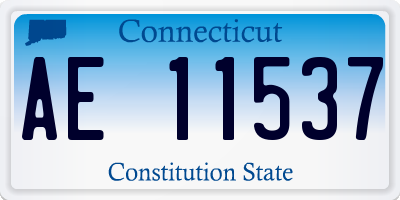 CT license plate AE11537