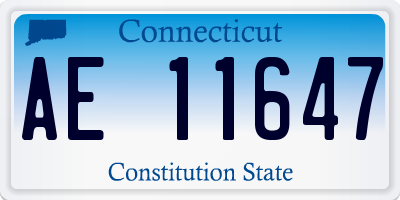 CT license plate AE11647