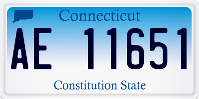 CT license plate AE11651