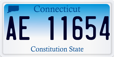 CT license plate AE11654