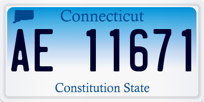 CT license plate AE11671