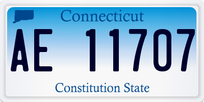 CT license plate AE11707