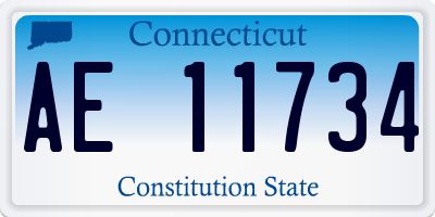 CT license plate AE11734