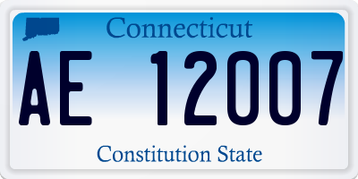 CT license plate AE12007