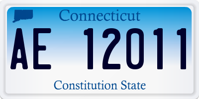 CT license plate AE12011